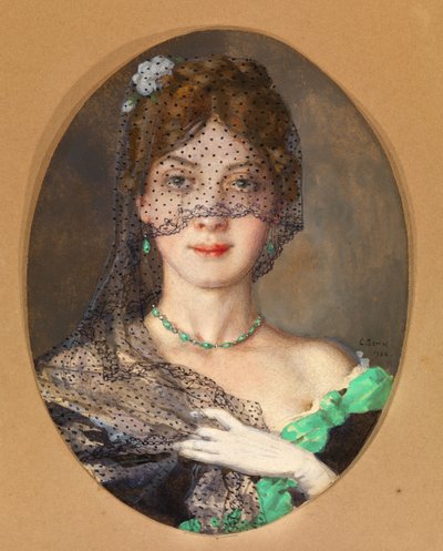 De dame met de sluier Manon Lescaut door Konstantin Andreevic Somov