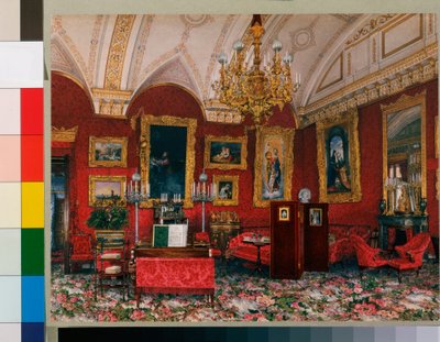 Interieurs van het Winterpaleis: De studeerkamer van Grootvorstin Maria Nikolajevna door Konstantin Andreyevich Ukhtomsky