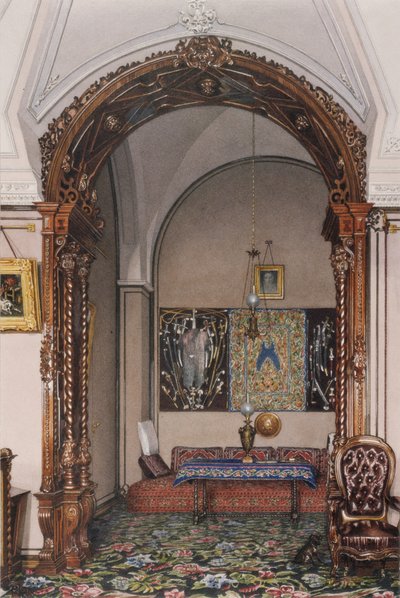 Interieurs van het Winterpaleis. De nis van de studeerkamer van Grootvorst Nicolaas Nicolaievich, midden 19e eeuw door Konstantin Andreyevich Ukhtomsky