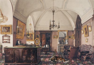 Interieurs van het Winterpaleis. De Studie van Grootvorst Nicolaas Nicolaievich, 1856 door Konstantin Andreyevich Ukhtomsky