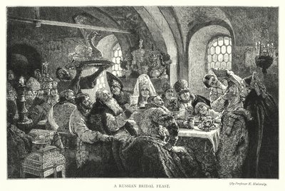 Een Russisch bruiloftsfeest door Konstantin Egorovich Makovsky