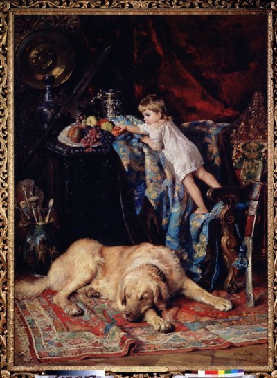 In het atelier van de kunstenaar door Konstantin Egorovich Makovsky