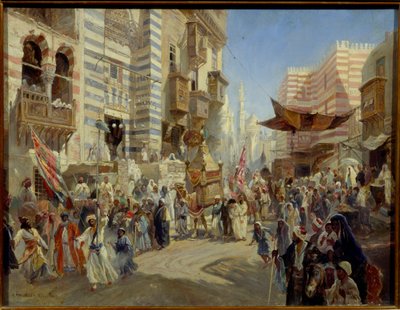 Moslimfeest: de processie van het heilige tapijt in Caïro door Konstantin Egorovich Makovsky