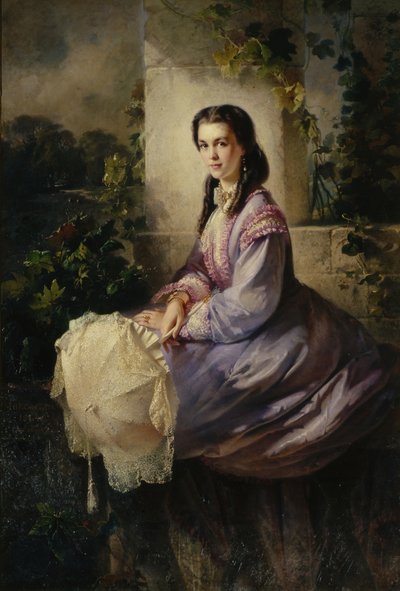 Portret van Gravin S.L. Stroganova door Konstantin Egorovich Makovsky