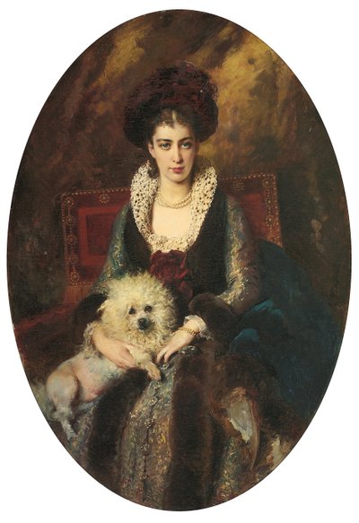 Portret van de vrouw van de kunstenaar, Maria Alekseevna Makovskaya door Konstantin Egorovich Makovsky