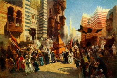 Terugkeer van het Heilige Tapijt van Mekka naar Caïro, 1876 door Konstantin Egorovich Makovsky