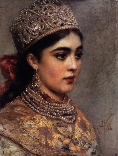 De Boyar vrouw, 1890 door Konstantin Egorovich Makovsky