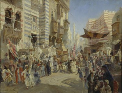 De overdracht van het heilige tapijt in Caïro, 1876 door Konstantin Egorovich Makovsky