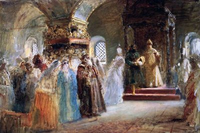 Tsaar Alexei Michaylovich (1629-76) kiest een bruid door Konstantin Egorovich Makovsky