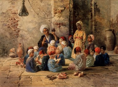 Een school in Caïro door Konstantin Egorovich Makovsky