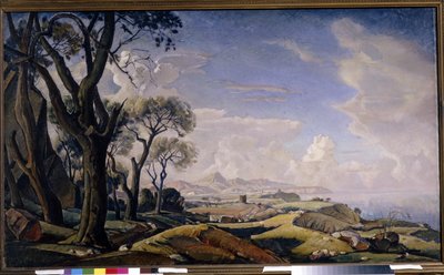 Landschap met bomen door Konstantin Fedorovich Bogaevsky