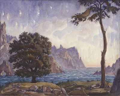 Landschap, 1942 door Konstantin Fyodorovich Bogayevsky