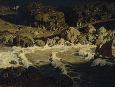 Nacht op zee, 1903 door Konstantin Fyodorovich Bogayevsky