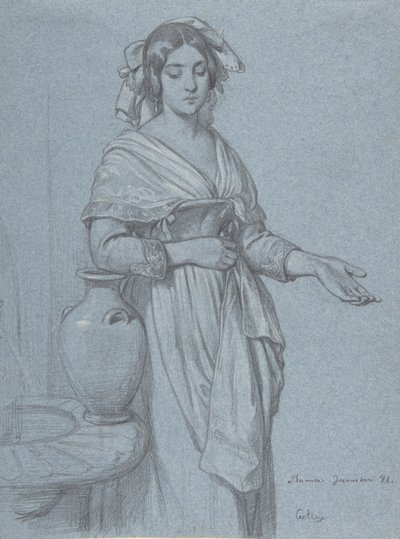 Studie van een Romeinse vrouw, 1841 door Konstantin Johannes Franz Cretius