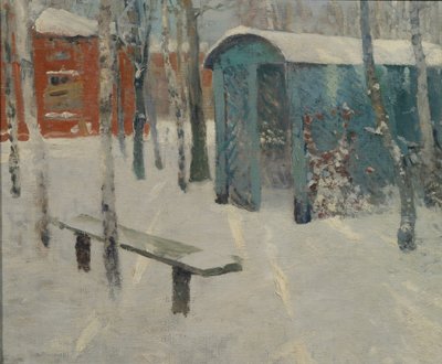 Vroege sneeuw door Konstantin Konstantinovich Pervukhin
