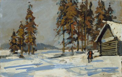 Winterlandschap door Konstantin Korovin