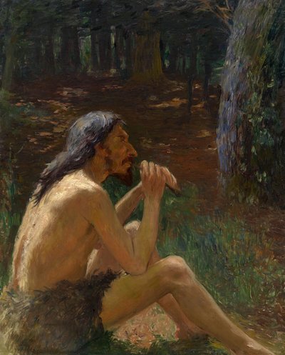 Holbewoner die de fluit speelt door Konstantin Pavlovich Kuznetsov