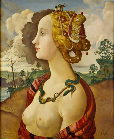 Een kopie van het zogenaamde portret van Simonetta Vespucci, 1939 door Konstantin Somov