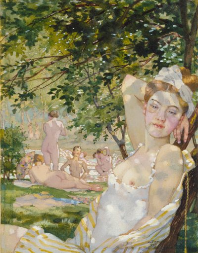 Baden in de Zon, 1930 door Konstantin Somov