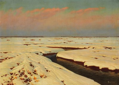 Winterlandschap door Konstantin Yakovlevich Kryzhitsky