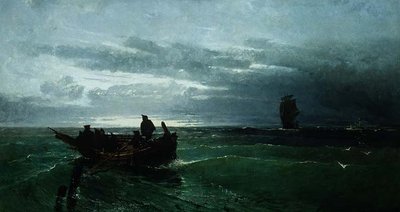 Figuren in een Roeiboot op Zee door Konstantinos Bolanchi
