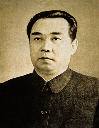 Kim Il Sung (zwart-wit foto) door Korean Photographer