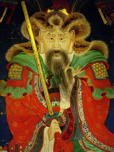 Detail, portret van de Tiende Koning (Yeonsangun) door Korean School