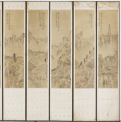 Landschapsscènes, Choson dynastie door Korean School