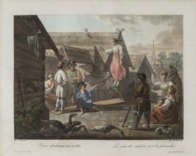 Spel van Springen op een Bord, ca. 1812 door Korneev