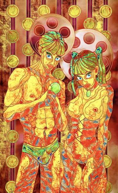 Het surrealistische Apple-koppel door Kostyantin Malginov