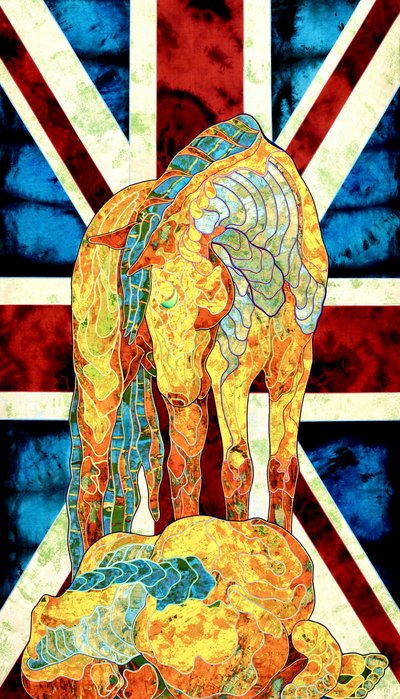 Levendig paard met Union Jack door Kostyantin Malginov