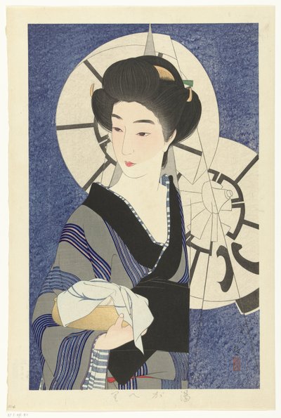 Na een bezoek aan het badhuis door Kotondo Torii