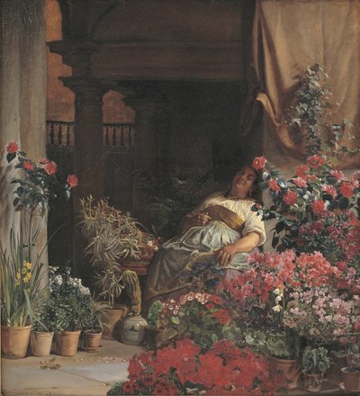 Een Florentijnse bloemenverkoopster door Kristian Zahrtmann
