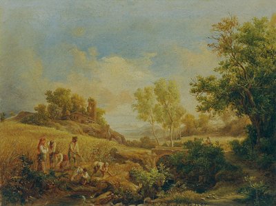 Landschap met hooioogst door Károly Markó d. Ä.