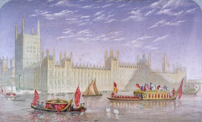 Het Paleis van Westminster, Londen, ca. 1850 door Kronheim and Co