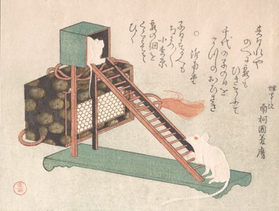 Witte muizen die spelen, waarschijnlijk 1816 door Kubo Shunman