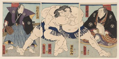Sumowedstrijd door Kunisada (II) , Utagawa
