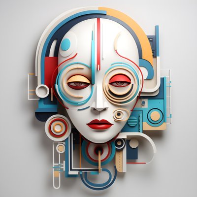 3D-sculptuur van een mooi menselijk gezicht 1 door Kurt Heppke
