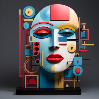 3D-sculptuur van een mooi menselijk gezicht 2 door Kurt Heppke