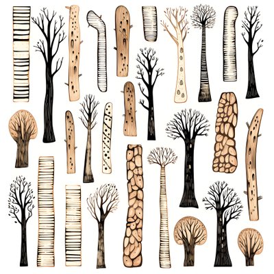 Boomstamsecties, boho-clipart, boho-tekenpatroon, boho-stam 2 door Kurt Heppke