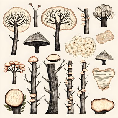 Boomstamsecties, boho-clipart, boho-tekenpatroon, boho-stam 3 door Kurt Heppke