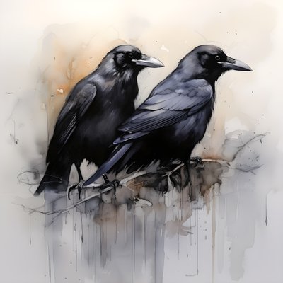 zicht op 2 anatomisch correcte raven 1 door Kurt Heppke