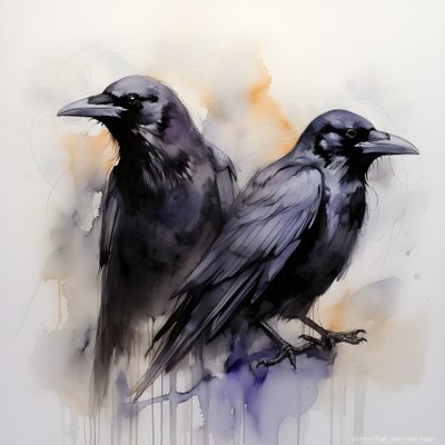zicht op 2 anatomisch correcte raven 3 door Kurt Heppke