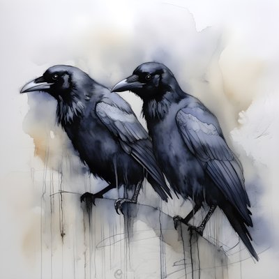 zicht op 2 anatomisch correcte raven 4 door Kurt Heppke