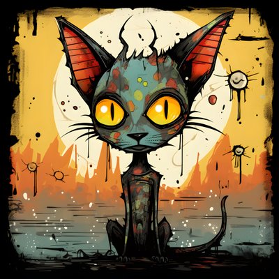 cartoon grillige sfinx kat door Kurt Heppke