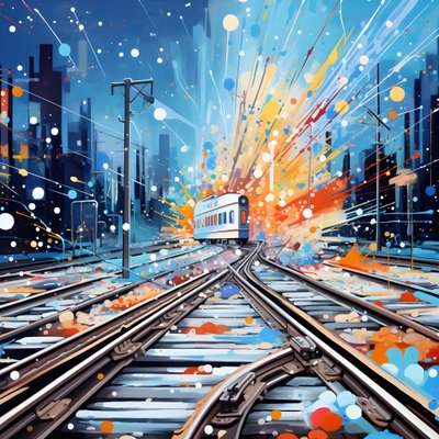 Een abstract schilderij vol fantasie, spoorfotografie 1 door Kurt Heppke