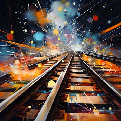 Een abstract schilderij vol fantasie, spoorfotografie 2 door Kurt Heppke