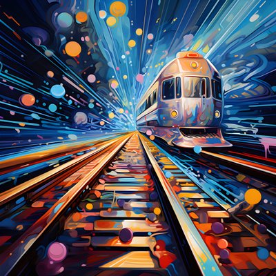 Een abstract schilderij vol fantasie, spoorfotografie 3 door Kurt Heppke
