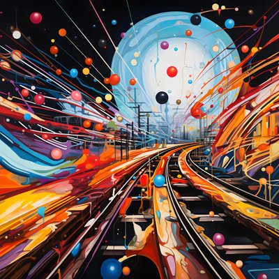 Een abstract schilderij vol fantasie, spoorfotografie 4 door Kurt Heppke