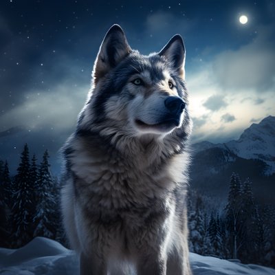 een majestueuze grijze wolf op een met sneeuw bedekte bergtop 2 door Kurt Heppke